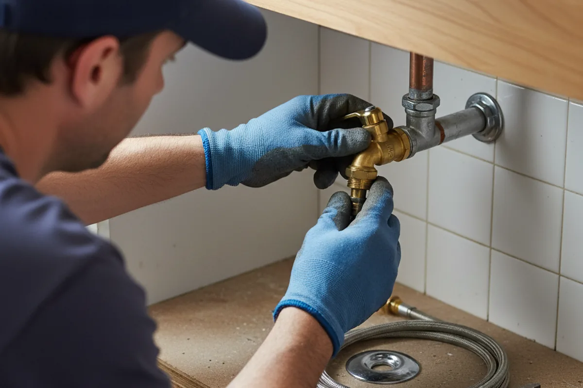 Shutoff valve and fitting work during Burst Pipe Repair in Boston